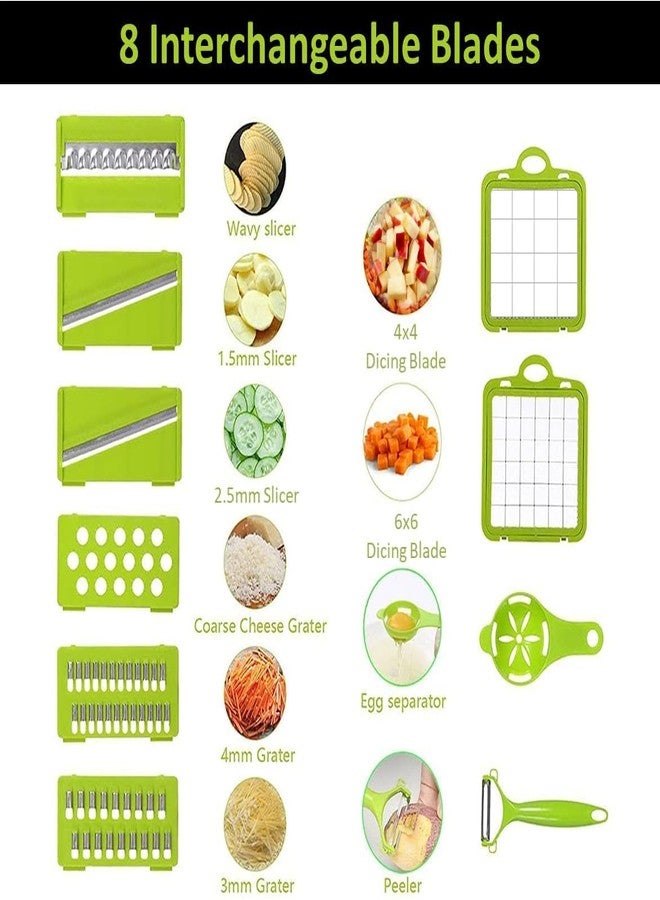 Kiwilon 14in1 Vegetable Cutter for Kitchen I Veggie Chopper I Potato Slicer I Onion Dicer with Container and Easy Push to Clean Button - Image 2